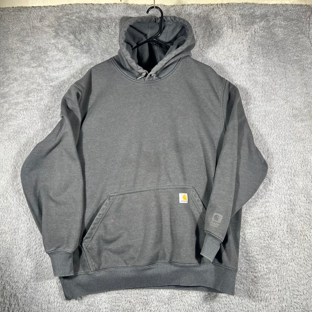 Carhartt Rain Defender Hoodie Mens XL Gray Original Fit Heavyweight Sweatshirt